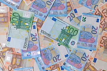 Image showing Euro Banknotes Background