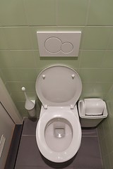 Image showing Toilet seat open