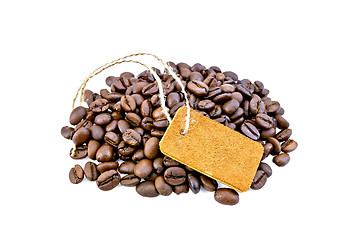 Image showing Coffee black grain with tag