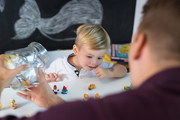 Image showing Cute little toddler boy at child therapy session.