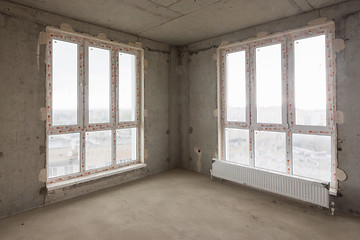 Image showing Stained glass windows in the room of a multi-story apartment house