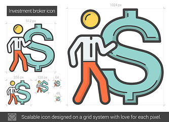 Image showing Investment broker line icon.