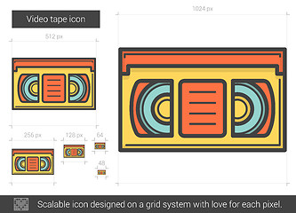 Image showing Video tape line icon.