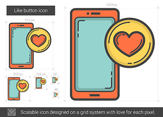 Image showing Like button line icon.