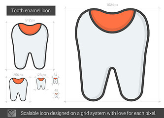 Image showing Tooth enamel line icon.