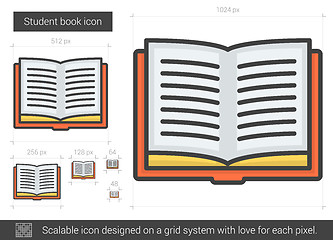 Image showing Student book line icon.