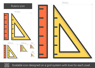 Image showing Rulers line icon.
