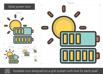 Image showing Solar power line icon.