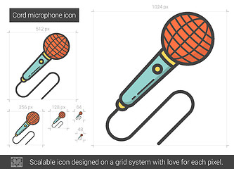 Image showing Cord microphone line icon.