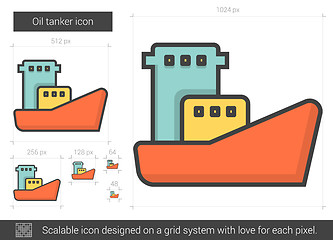 Image showing Oil tanker line icon.