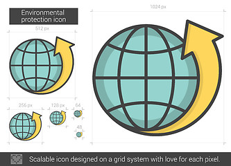 Image showing Environmental protection line icon.