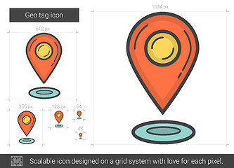 Image showing Geo tag line icon.