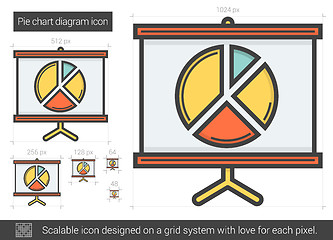 Image showing Pie chart diagram line icon.