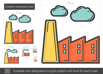 Image showing Carbon emission line icon.