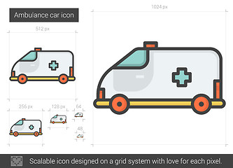 Image showing Ambulance car line icon.