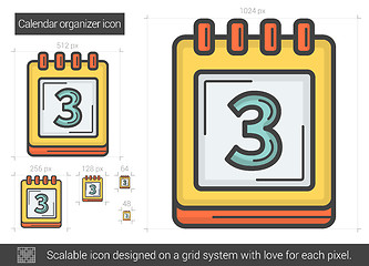 Image showing Calendar organizer line icon.