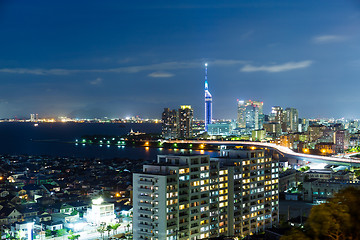 Image showing Fukuoka city at night