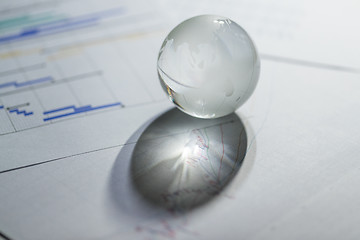 Image showing Financial planning with glass globe