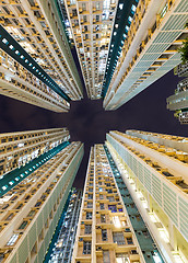 Image showing Residential building to the sky at night