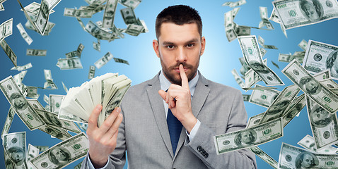 Image showing businessman with american dollar money