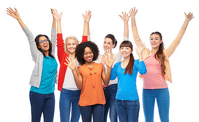 Image showing international group of happy smiling women