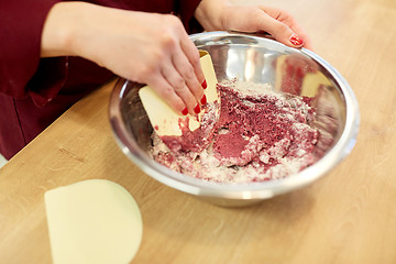 Image showing chef making macaron batter at confectionery