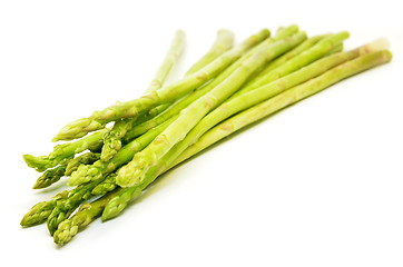 Image showing Bundle of green asparagus shoots