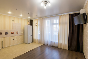 Image showing Interior of an empty studio apartment without furniture