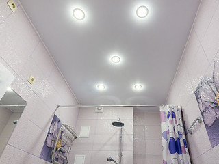 Image showing Stretch ceiling in the bathroom