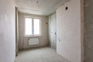 Image showing Room under the kitchen in a new building, communications on the developers project