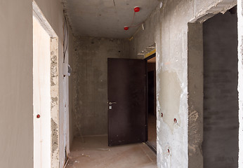 Image showing Entrance to the apartment in the new building, the installed metal door