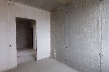 Image showing Room in new building without repair, entrance to the room