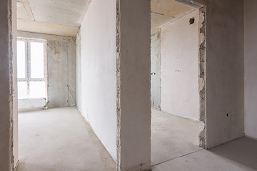 Image showing The layout of rooms and rooms in a new building, doorways to rooms with stained glass windows