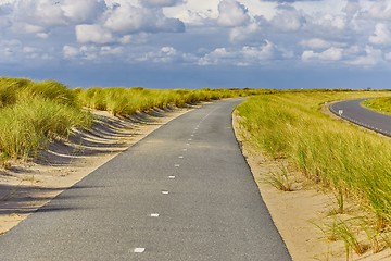 Image showing Long bicycle road