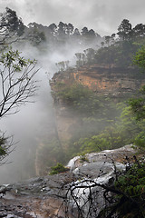 Image showing Misty Upper Wentworth Falls