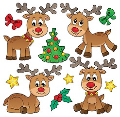Image showing Christmas deer topic set 1
