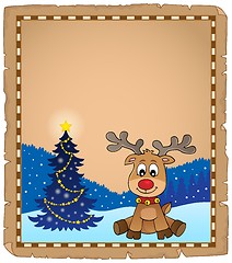 Image showing Christmas deer topic parchment 1