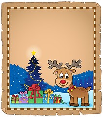 Image showing Christmas deer topic parchment 2