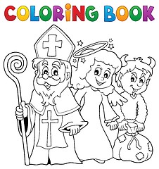 Image showing Coloring book Saint Nicholas Day theme 1