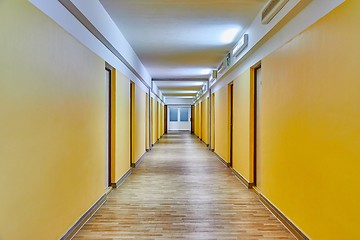 Image showing Corridor with yellow walls