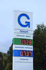 Image showing Gasum Natural Gas Station Sign