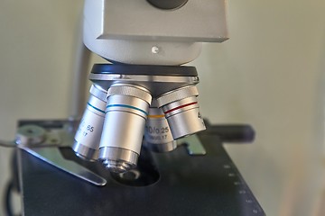 Image showing Microscope lens closeup