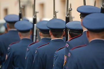 Image showing Armed palace guards