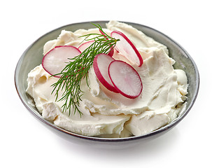 Image showing Bowl of cream cheese