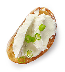 Image showing toasted bread with cream cheese