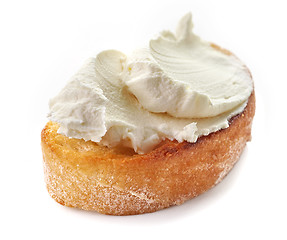 Image showing toasted bread with cream cheese