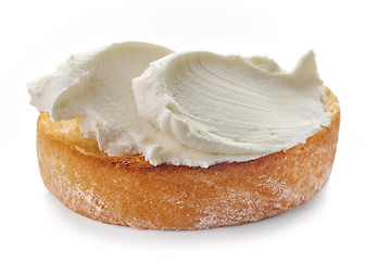 Image showing toasted bread with cream cheese