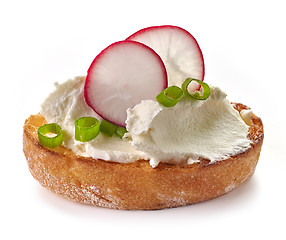 Image showing toasted bread with cream cheese