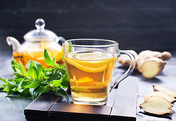 Image showing ginger, mint and tea