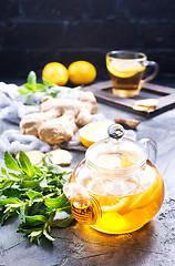 Image showing ginger, mint and tea